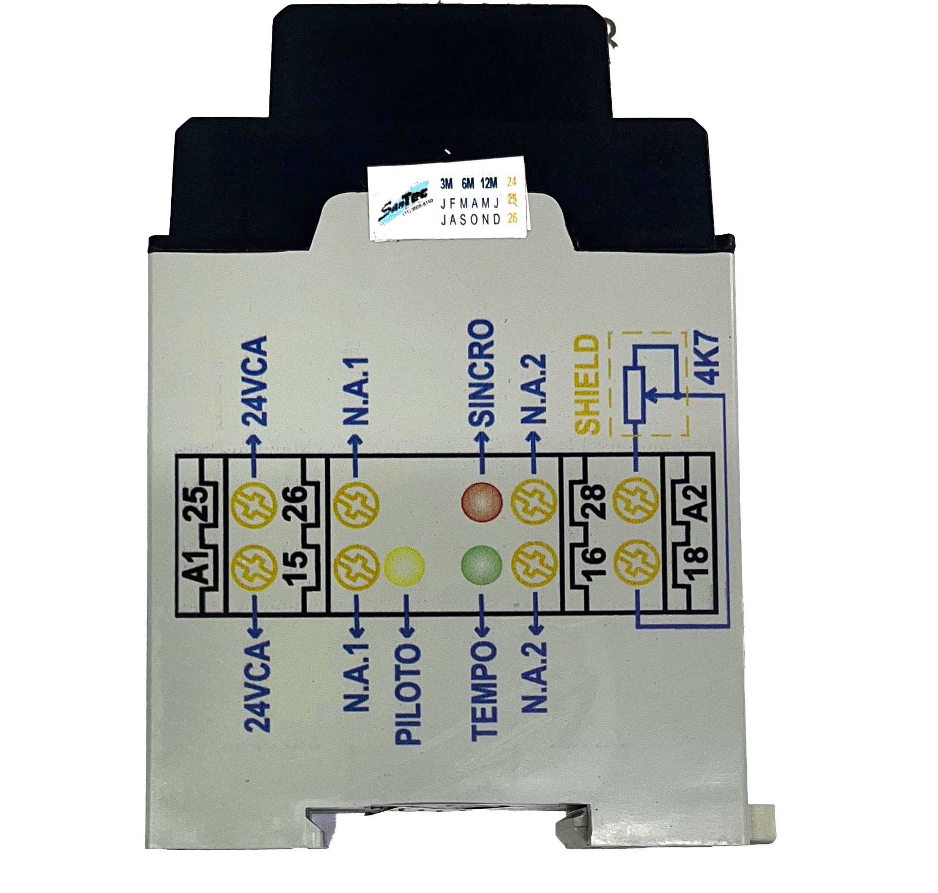 Placa de controle pneumático com conexões para sensores, válvulas e atuadores em sistema de automação industrial.