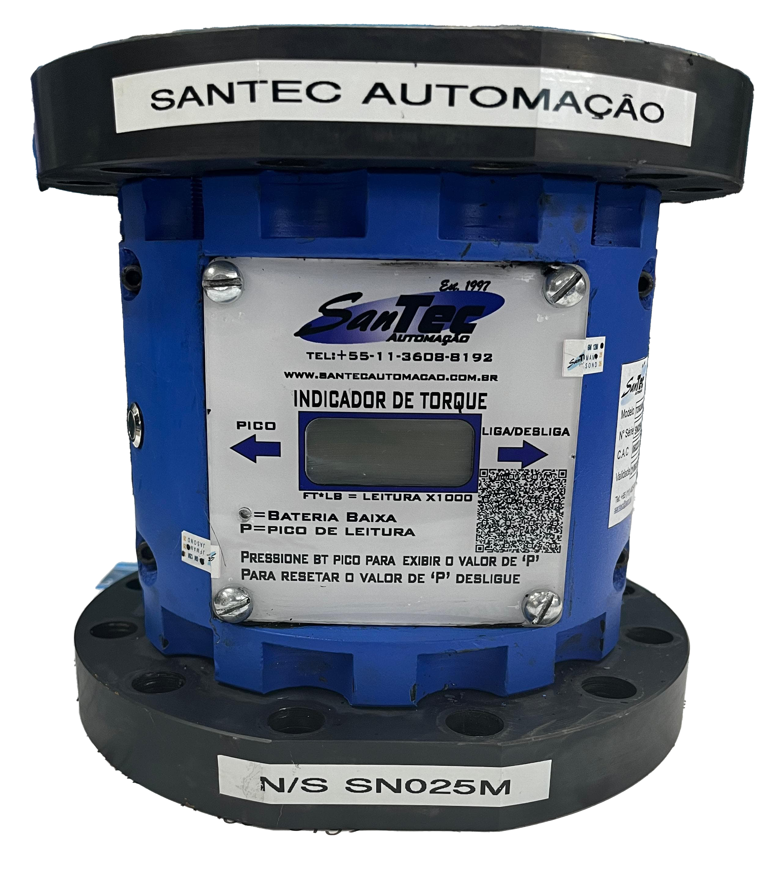 Torquímetro Santec para controle de torque em sistemas pneumáticos na automação industrial. Equipamento de precisão.