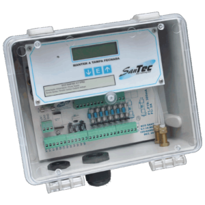 Controlador ECO Santec V.7x para limpeza de filtros, com display e conexões para automação industrial&hellip;