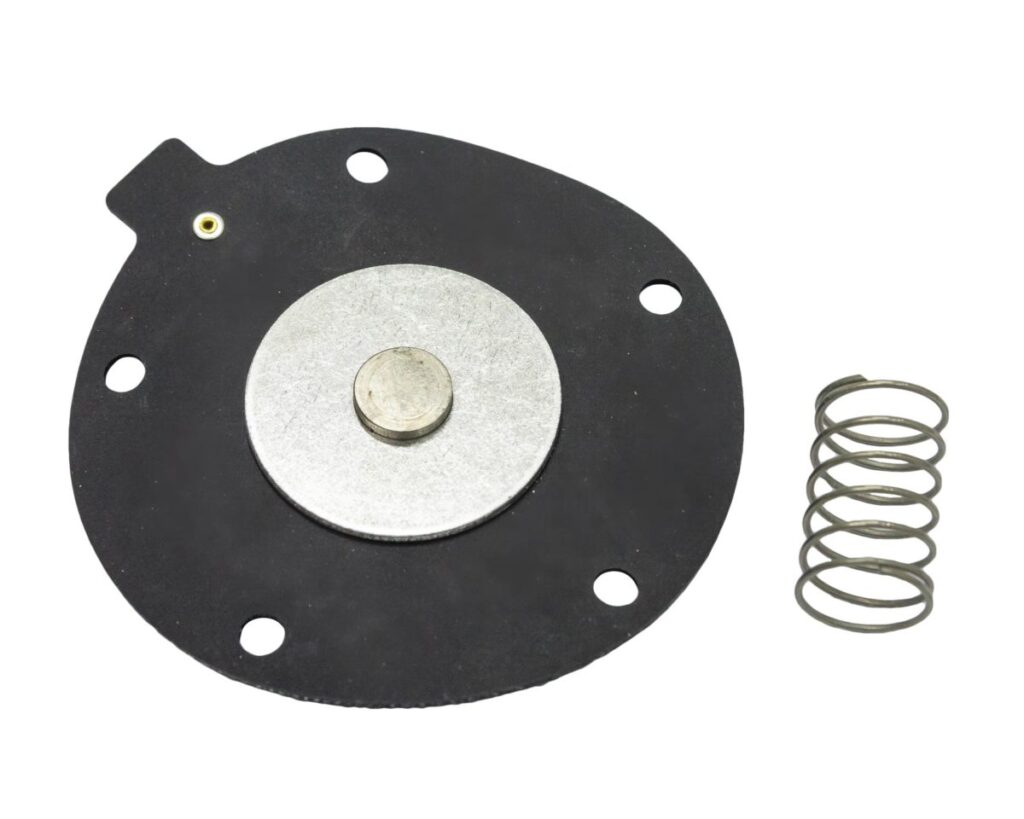 Diafragma e mola para válvula de engate rápido SVEG-25-R2, ideal para sistemas pneumáticos e automação industrial.