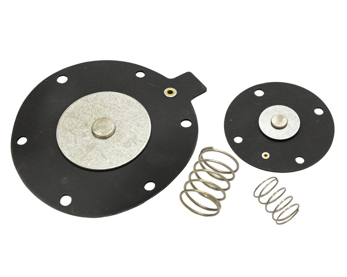 Diafragma e molas para válvula de engate rápido SVEG-40-R2, essenciais para automação industrial e sistemas pneumáticos.