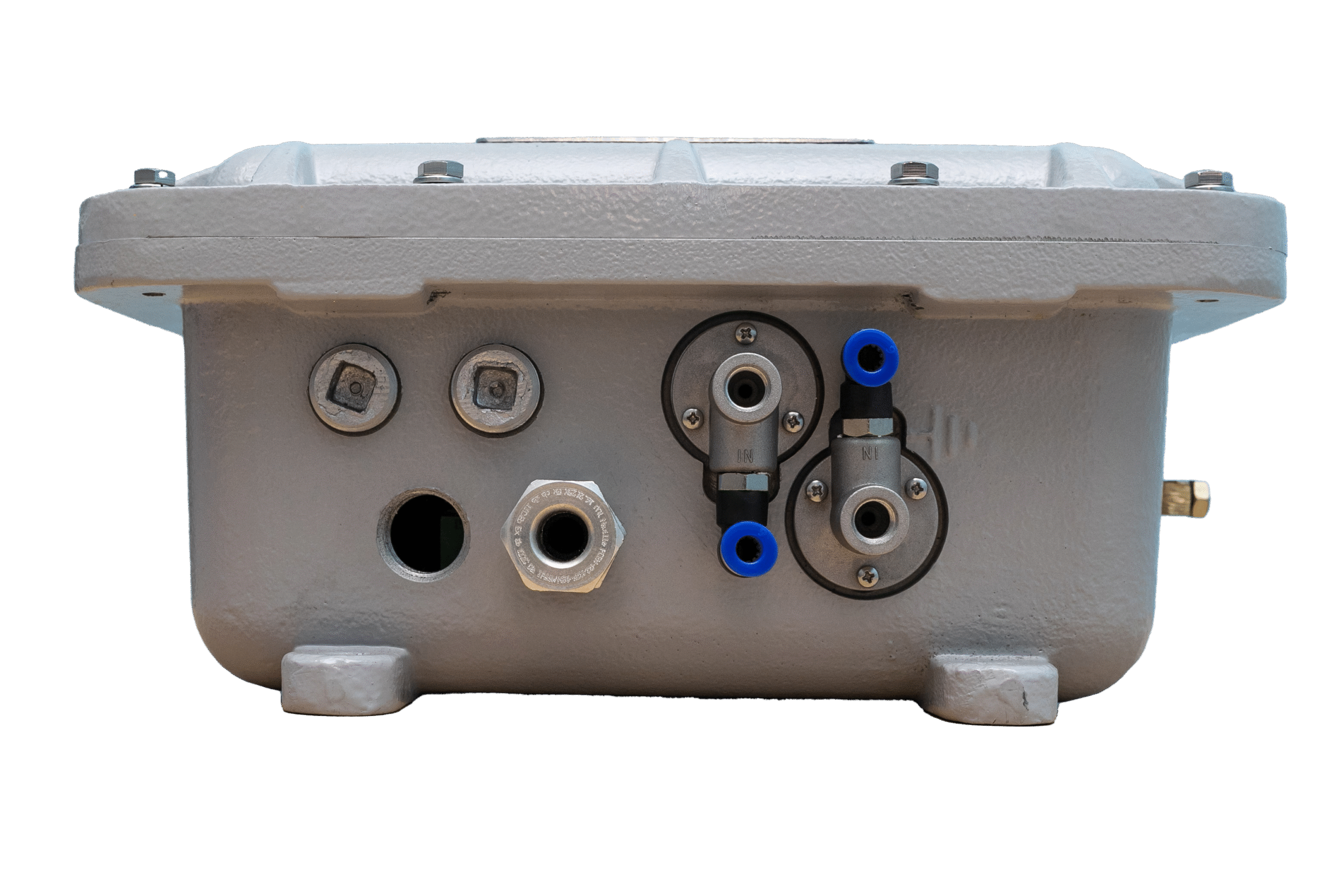 Controlador ECO Santec V7 com válvulas integradas para automação pneumática em sistemas de exaustão e despoeiramento.
